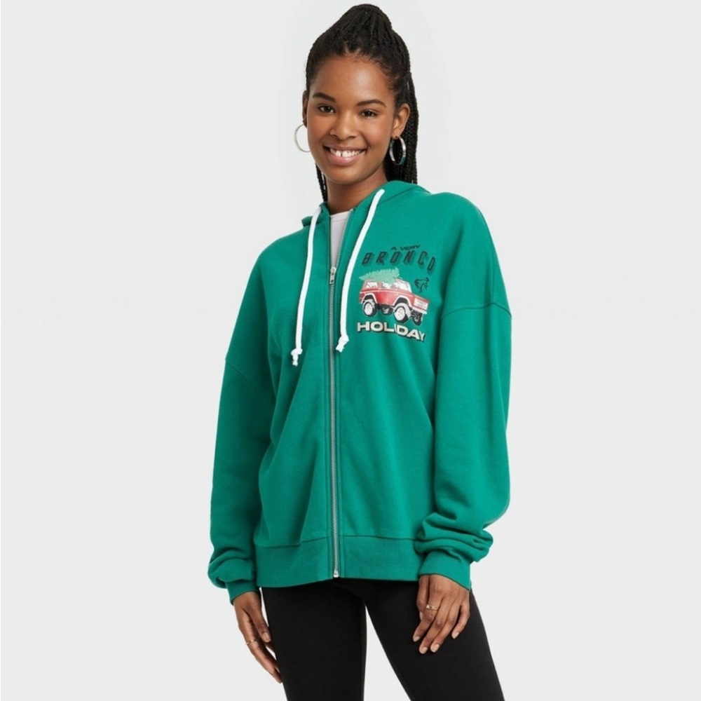 New Bronco Holiday Zip Hoodie